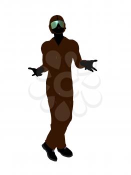 Royalty Free Clipart Image of a Guy in a Flight Suit