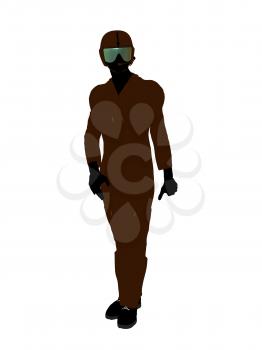 Royalty Free Clipart Image of a Guy in a Flight Suit