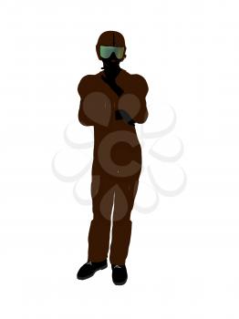 Royalty Free Clipart Image of a Guy in a Flight Suit