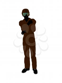 Royalty Free Clipart Image of a Guy in a Flight Suit