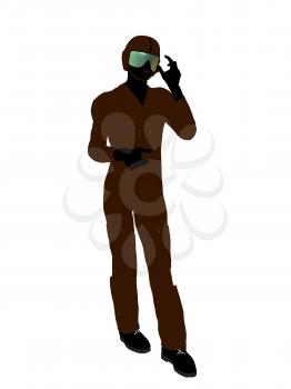 Royalty Free Clipart Image of a Guy in a Flight Suit