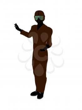 Royalty Free Clipart Image of a Guy in a Flight Suit