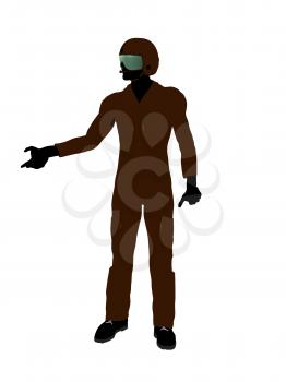 Royalty Free Clipart Image of a Guy in a Flight Suit