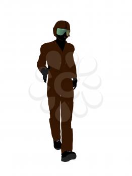 Royalty Free Clipart Image of a Guy in a Flight Suit