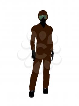 Royalty Free Clipart Image of a Guy in a Flight Suit