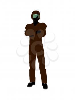 Royalty Free Clipart Image of a Guy in a Flight Suit