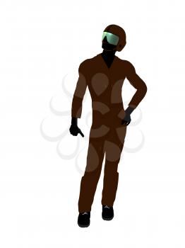 Royalty Free Clipart Image of a Guy in a Flight Suit