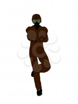 Royalty Free Clipart Image of a Guy in a Flight Suit