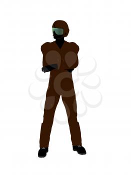 Royalty Free Clipart Image of a Guy in a Flight Suit