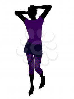 Royalty Free Clipart Image of a Woman in Funky Clothes