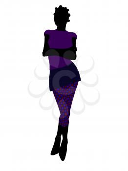 Royalty Free Clipart Image of a Woman in Funky Clothes