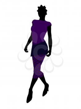 Royalty Free Clipart Image of a Woman in Funky Clothes