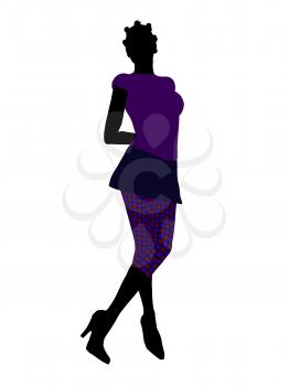 Royalty Free Clipart Image of a Woman in Funky Clothes