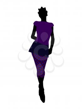 Royalty Free Clipart Image of a Woman in Funky Clothes