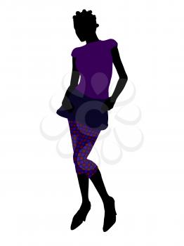 Royalty Free Clipart Image of a Woman in Funky Clothes