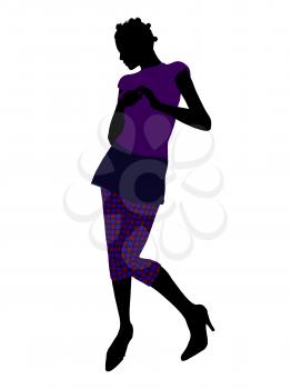 Royalty Free Clipart Image of a Woman in Funky Clothes