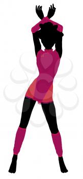 Royalty Free Clipart Image of a Girl in Pink