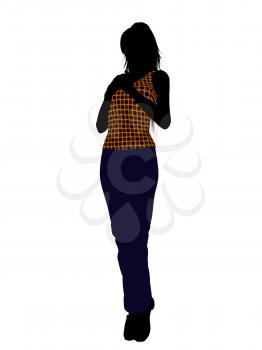 Royalty Free Clipart Image of a Woman in Tank Top
