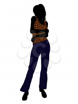 Royalty Free Clipart Image of a Woman in a Tank Top