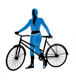 Royalty Free Clipart Image of a Female Cyclist