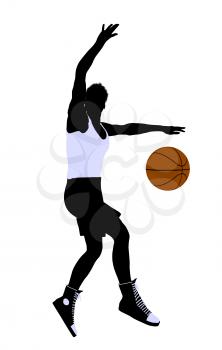 Royalty Free Clipart Image of a Basketball Player