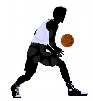 Royalty Free Clipart Image of a Basketball Player