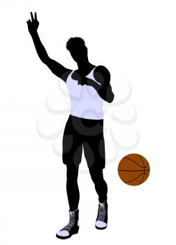 Royalty Free Clipart Image of a Basketball Player