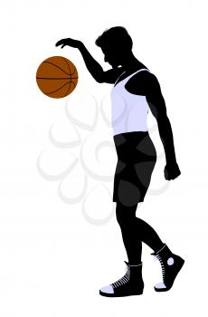 Royalty Free Clipart Image of a Basketball Player