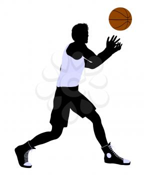 Royalty Free Clipart Image of a Basketball Player