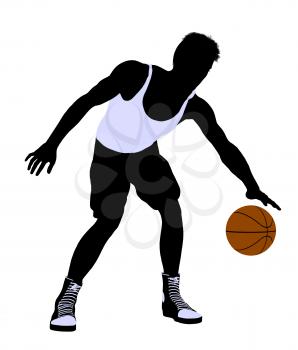 Royalty Free Clipart Image of a Basketball Player