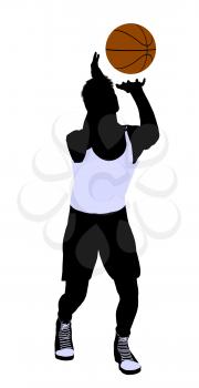 Royalty Free Clipart Image of a Basketball Player