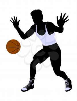 Royalty Free Clipart Image of a Basketball Player