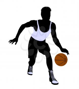 Royalty Free Clipart Image of a Basketball Player