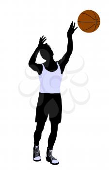 Royalty Free Clipart Image of a Basketball Player