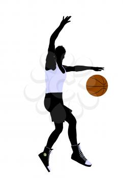 Royalty Free Clipart Image of a Basketball Player