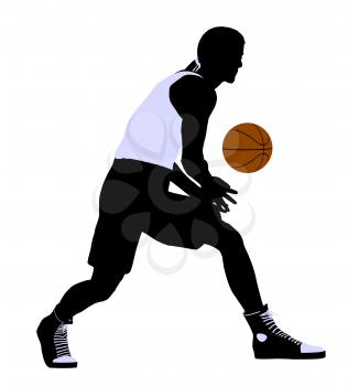 Royalty Free Clipart Image of a Basketball Player