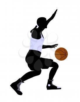 Royalty Free Clipart Image of a Basketball Player