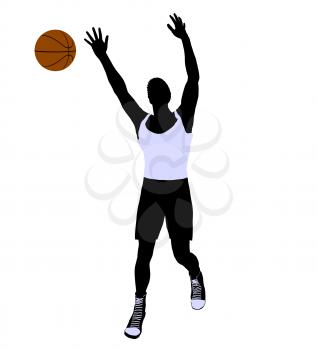 Royalty Free Clipart Image of a Basketball Player