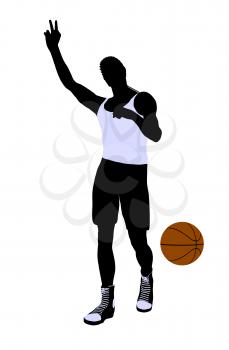 Royalty Free Clipart Image of a Basketball Player