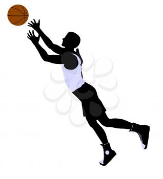 Royalty Free Clipart Image of a Basketball Player