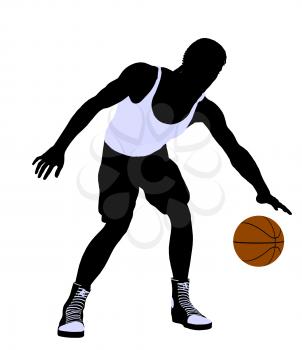 Royalty Free Clipart Image of a Basketball Player