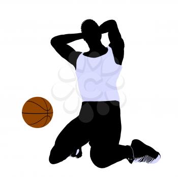 Royalty Free Clipart Image of a Basketball Player