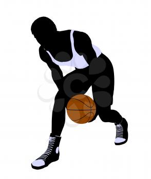 Royalty Free Clipart Image of a Basketball Player