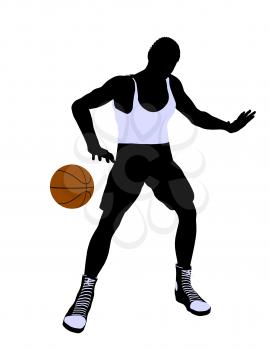 Royalty Free Clipart Image of a Basketball Player