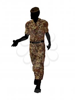 Royalty Free Clipart Image of a Male Soldier