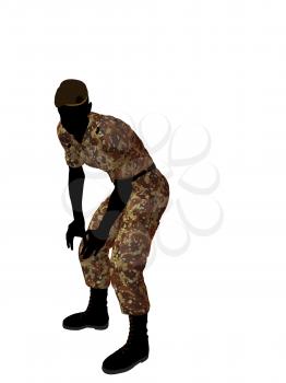 Royalty Free Clipart Image of a Male Soldier