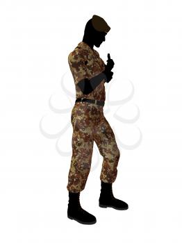 Royalty Free Clipart Image of a Male Soldier