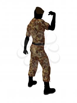 Royalty Free Clipart Image of a Male Soldier