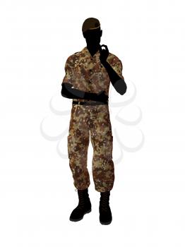 Royalty Free Clipart Image of a Male Soldier