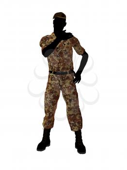 Royalty Free Clipart Image of a Male Soldier